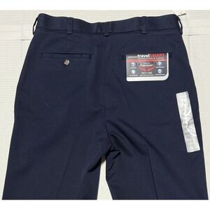 ROUNDTREE YORKE TravelSmart -‎ Men's Flat Front Navy Blue Pants - Size 32x34**